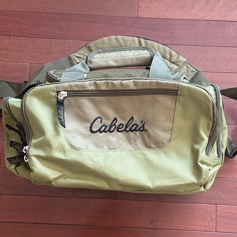 Cabela's Olive Green Men's Small Duffel Bag with Multiple Zip Pockets